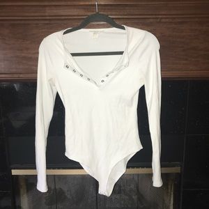 White ribbed bodysuit
